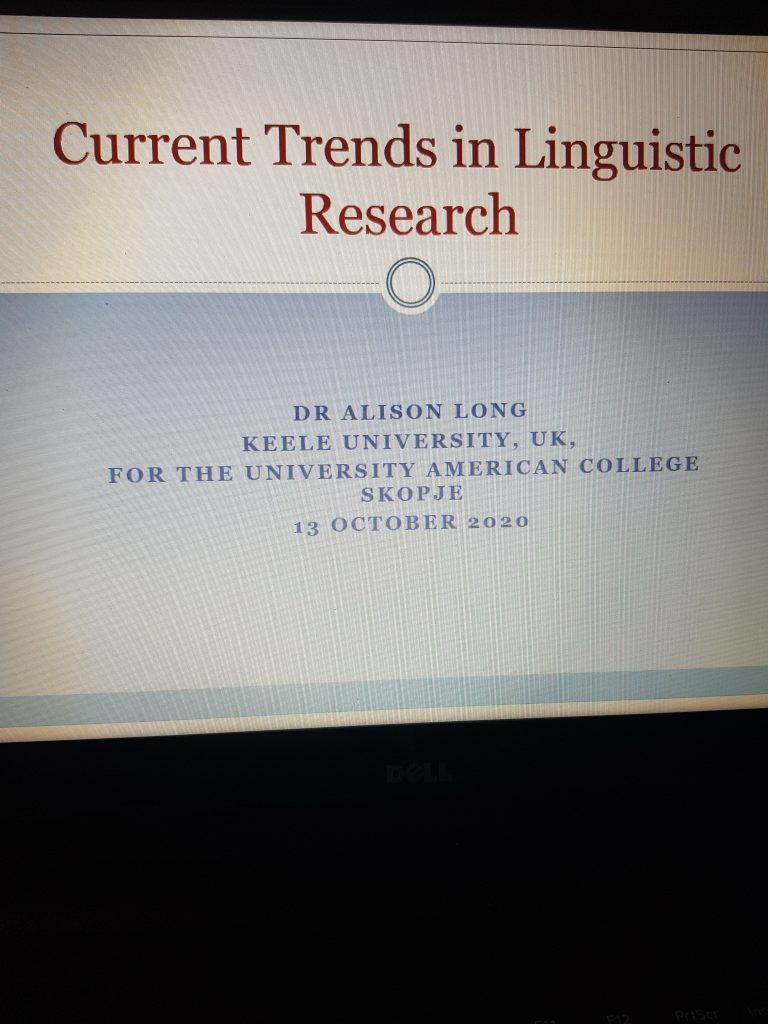 UACS School of Foreign Languages hosted a Linguistics online lecture given by Dr Alison Long