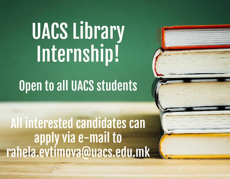Internship opportunity in the UACS Library