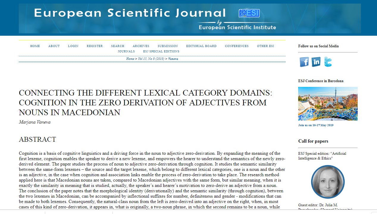 New English Linguistics Paper’s Publication