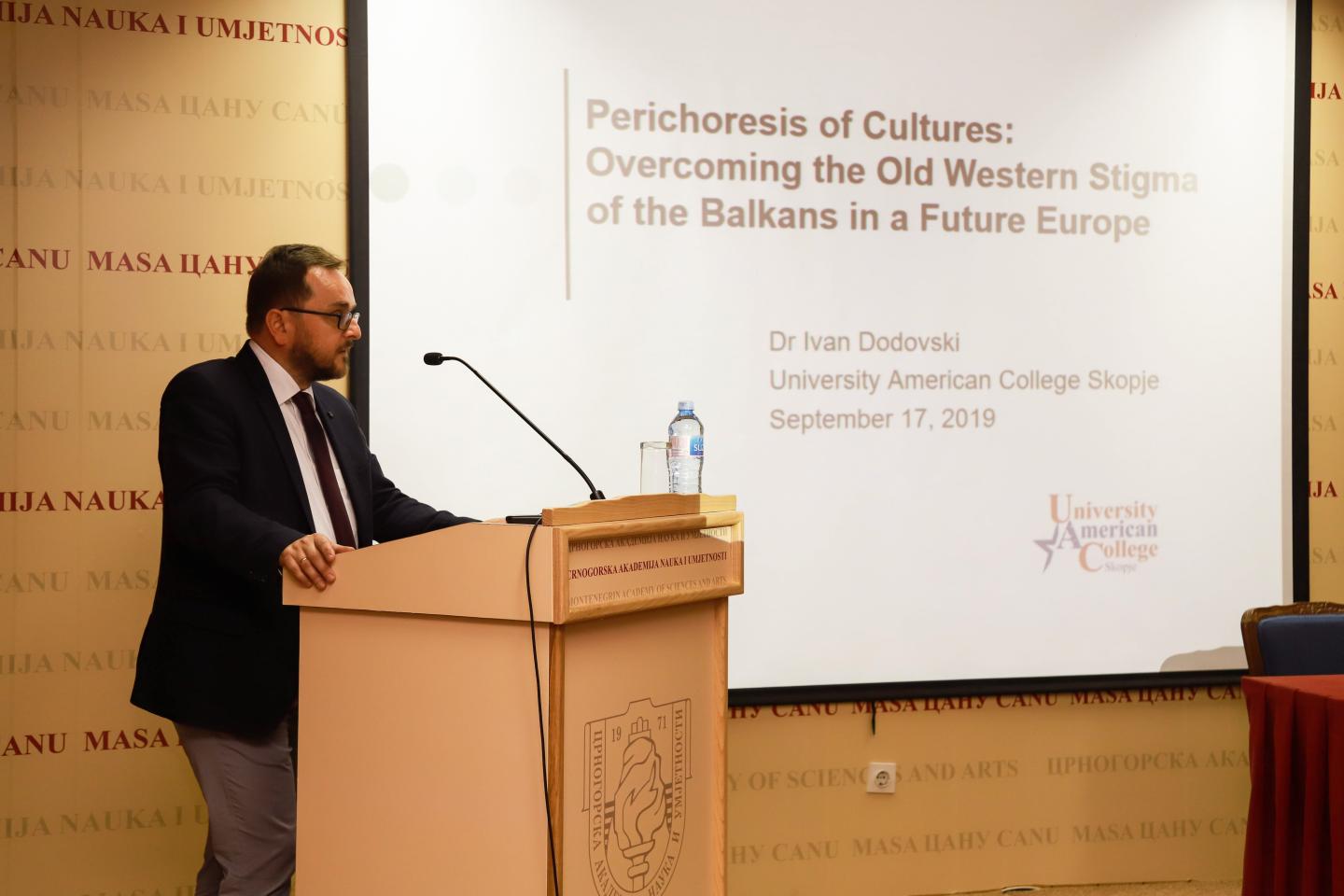 Prof Dodovski's lecture at the Montenegrin Academy of Sciences and Arts