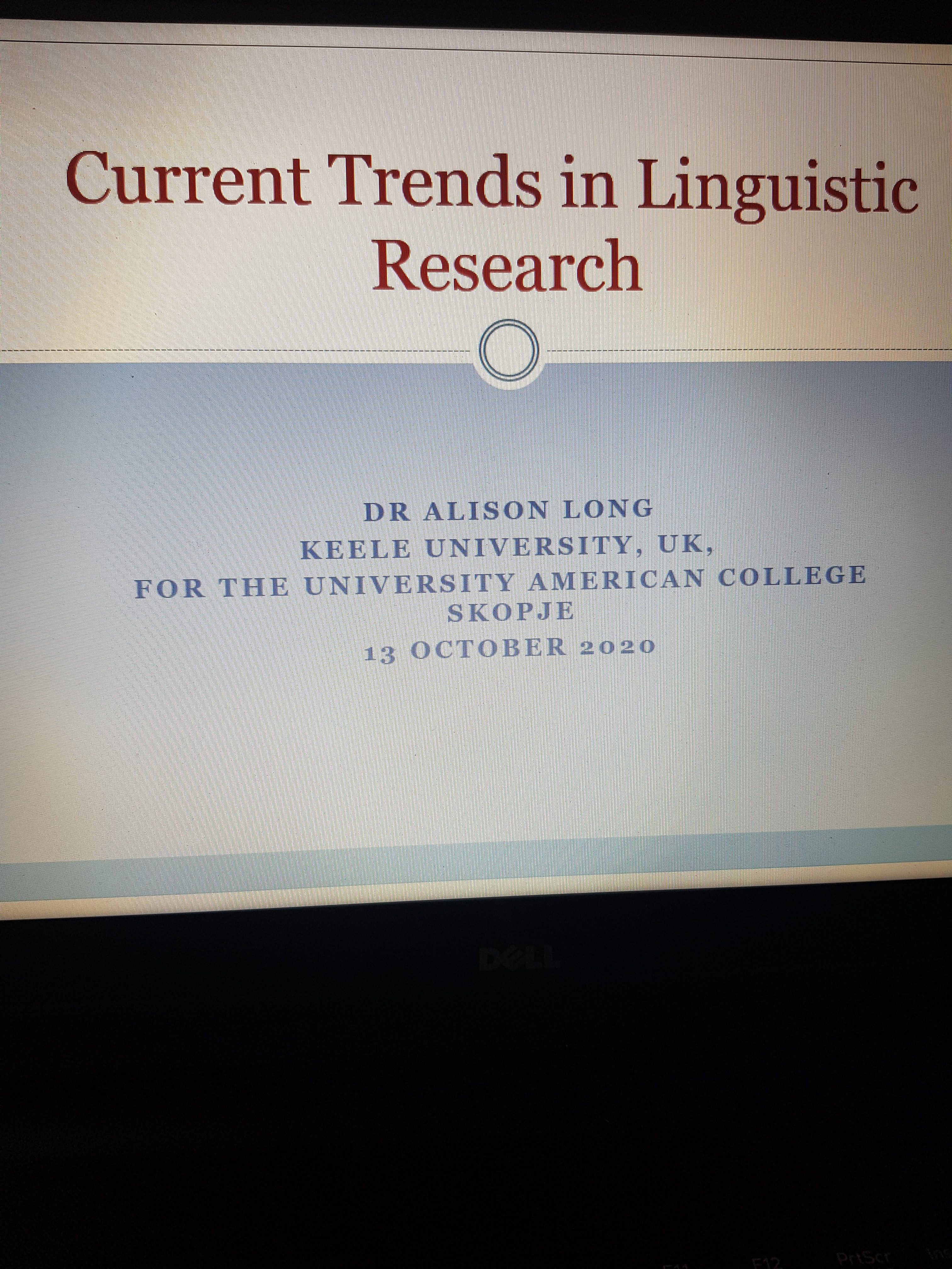 UACS School of Foreign Languages hosted a Linguistics online lecture given by Dr Alison Long