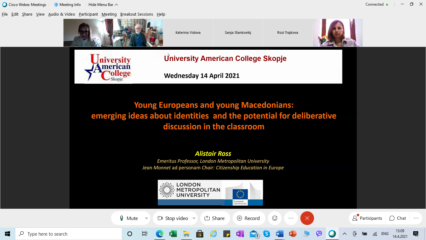 Dr. Alistair Ross, Professor of Politics and Education in the School of Social Sciences at the London Metropolitan University, UK, was a guest lecturer to the UACS School of Foreign Languages