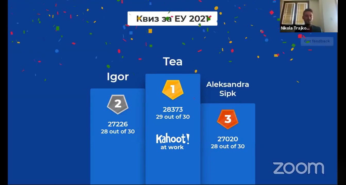 UACS students won 1st and 3rd place at the EU quiz organized by European Movement