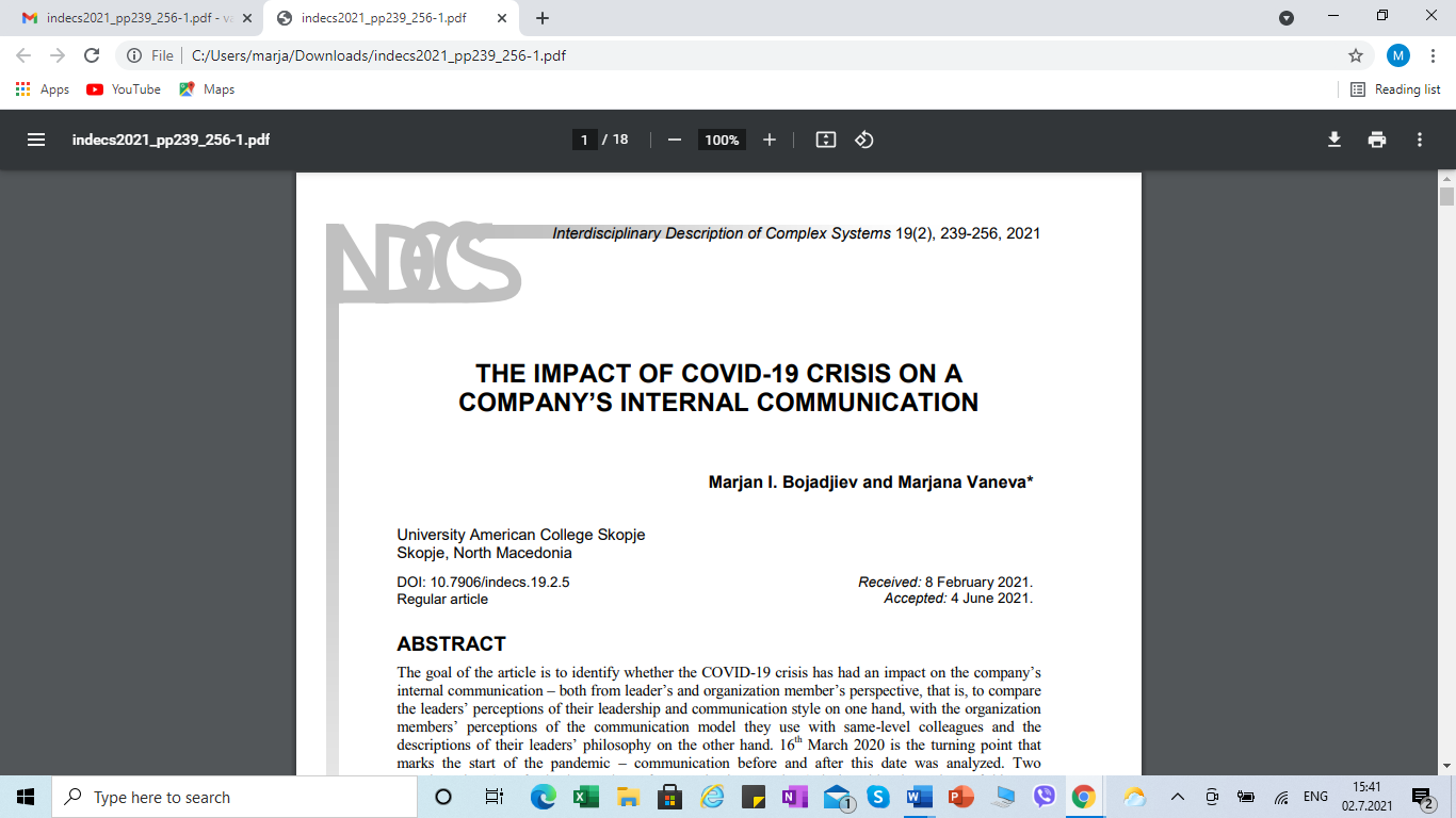 UACS’s paper publication