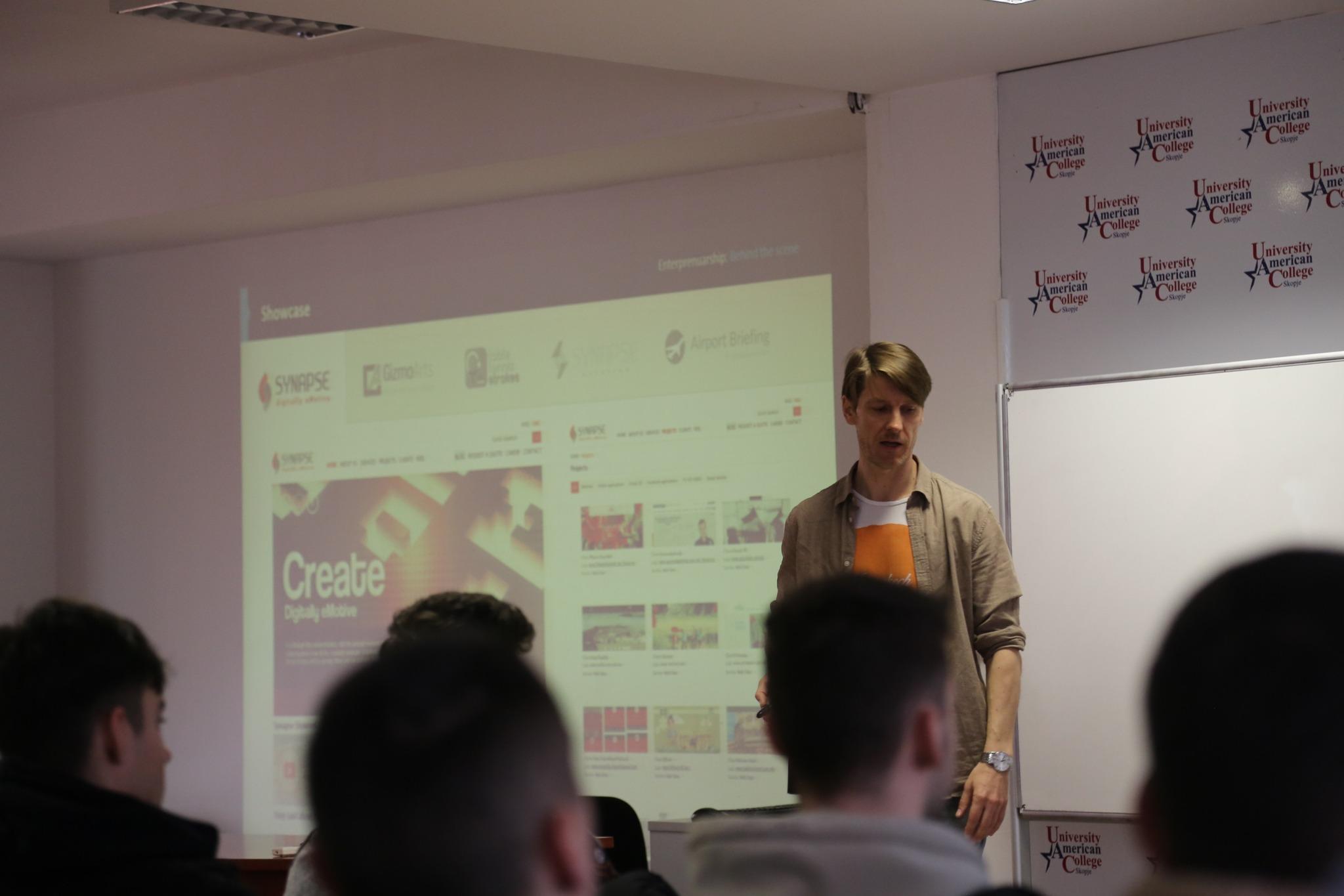 Filip Arsov, the executive director of Synapse - Digital Agency, guest speaker at UACS