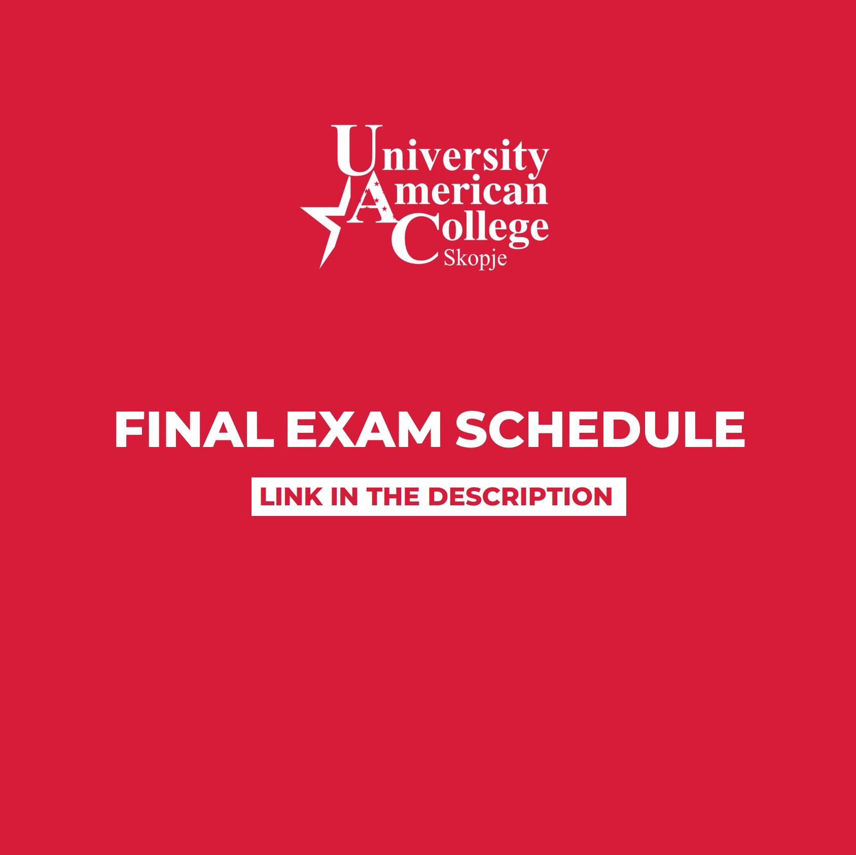 Final Examination Schedule - Spring Semester 2024