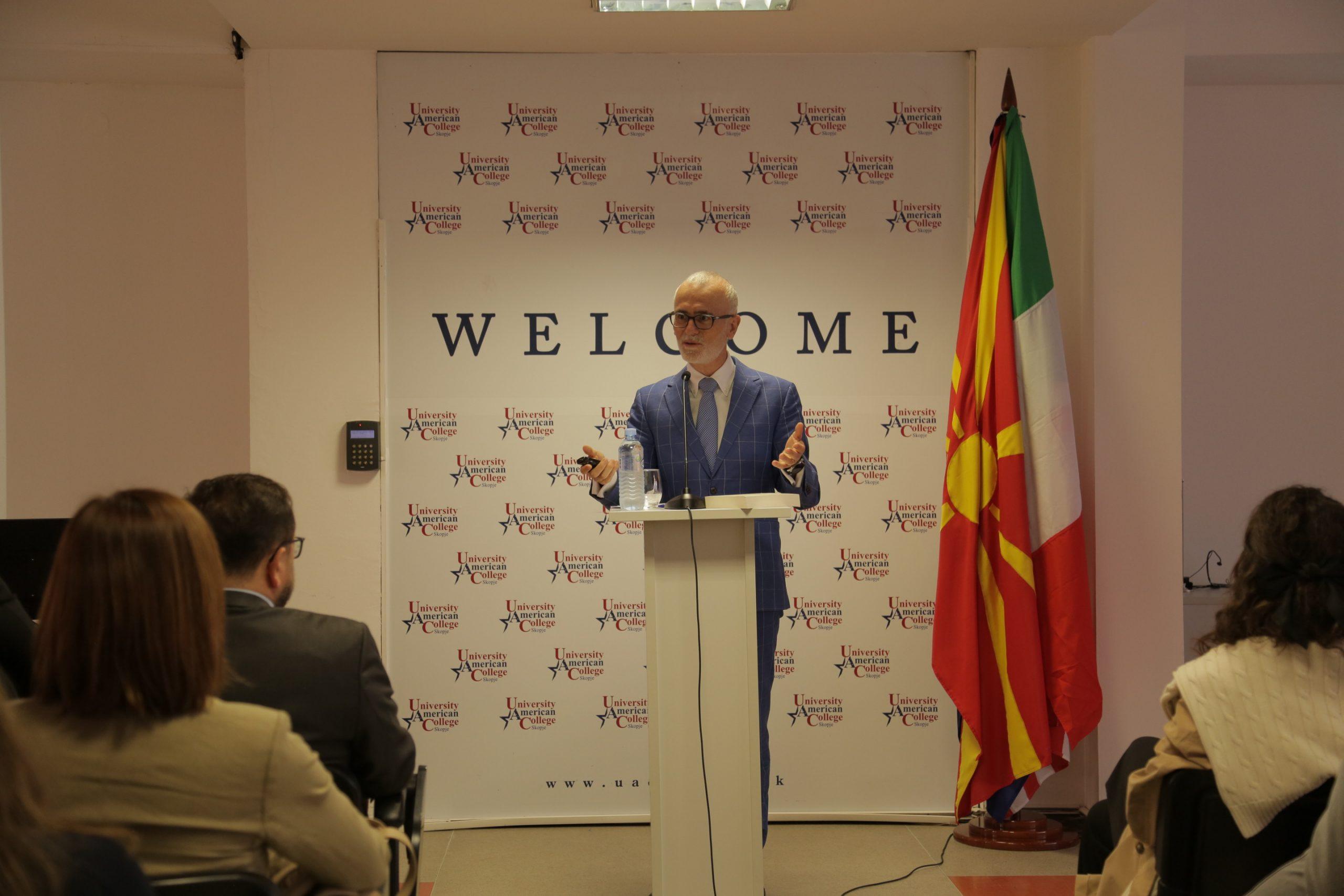 Lecture by His Excellency Mr. Andrea Silvestri, Ambassador of Italy to North Macedonia at UACS
